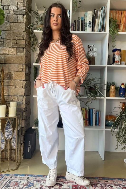  Perfect Breton V Long Sleeve Top Aperol /14